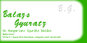 balazs gyuratz business card